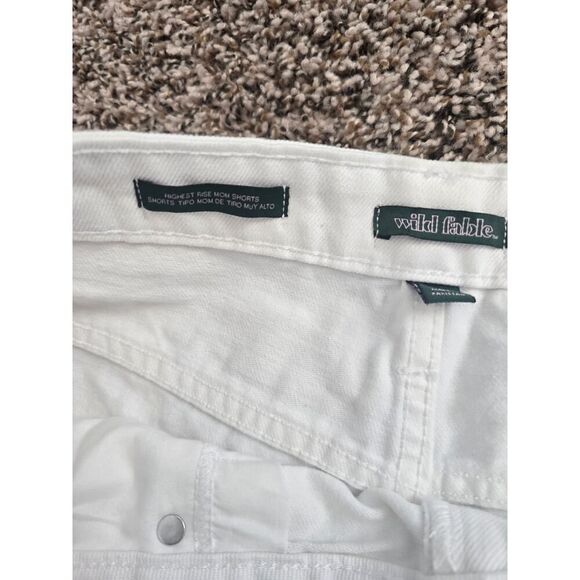 Wild Fable White Mom Shorts Size 18 – NWT High Rise 3” Inseam Plus Size Denim - Picture 2 of 10